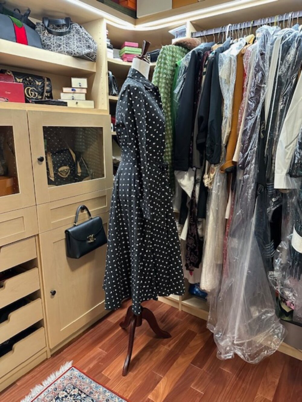 Rosetta Getty Polka Black/White Dot Print Size Six Long Dress - Picture 2 of 10